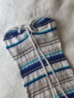 Guess Strapless Striped Mini Dress